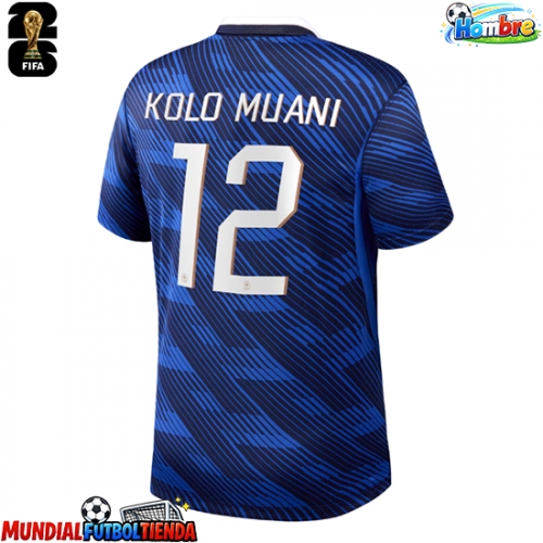 Camiseta Francia Randal Kolo Muani #12 Primera Equipación Replica Mundial 2026 mangas cortas